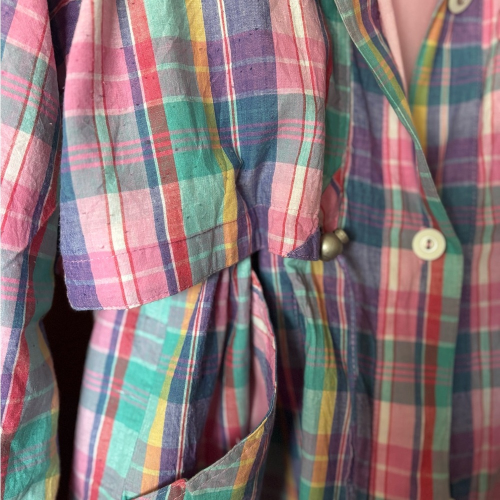 Current Seen Plaid Utility Jacket Lightweight Spr… - image 5